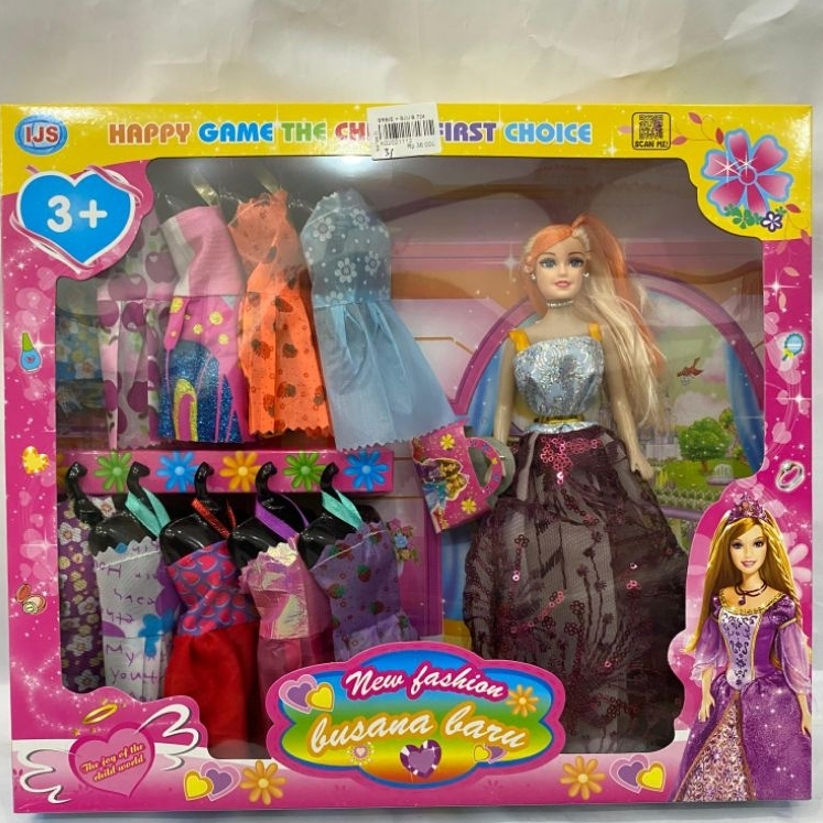 Mainan Barbie + Refil baju