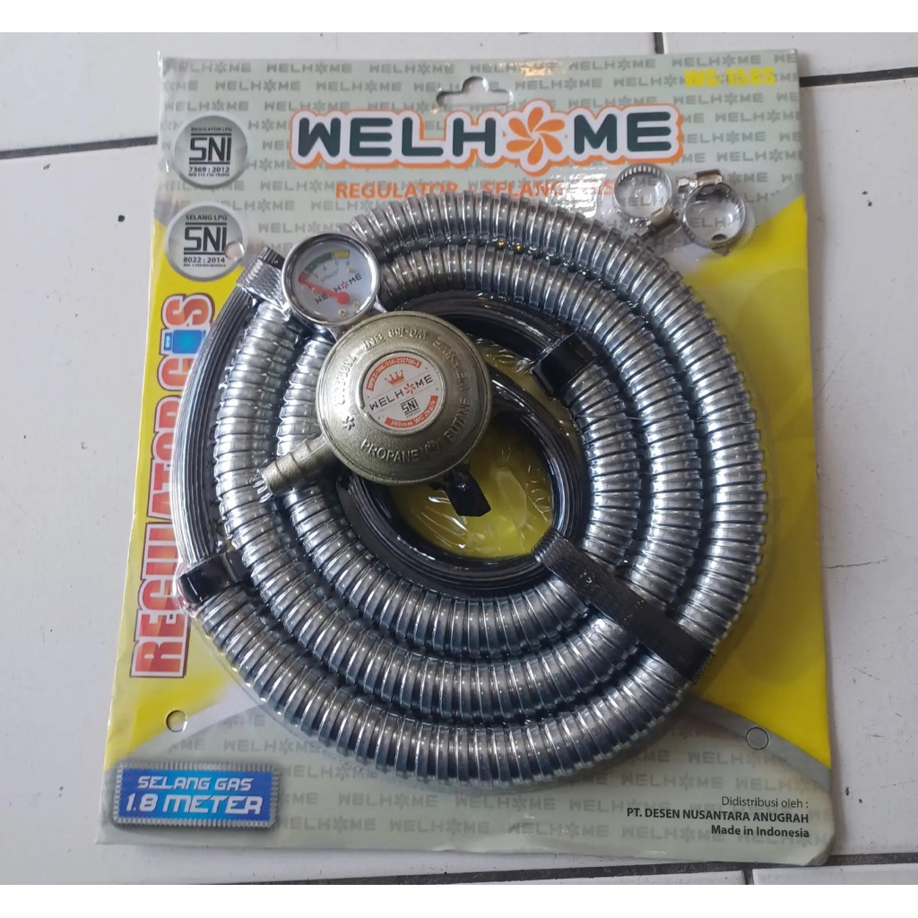 REGUALTOR SET WELHOME - SELANG GAS PLUS REGULATOR WELHOME - KEPALA GAS SELANG GAS REGULATOR GAS - RE