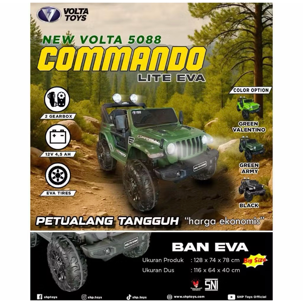 commando lite volta toys Volta 5088 mainan mobil aki remote