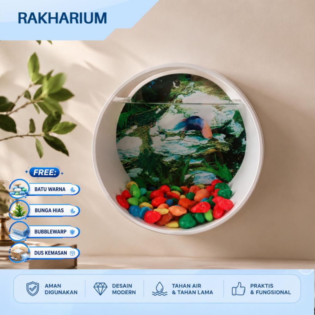AQUARIUM DINDING/AQUARIUM MINI/AQUARIUM PVC AKRILIK/AQUARIUM IKAN HIAS/SOLITER