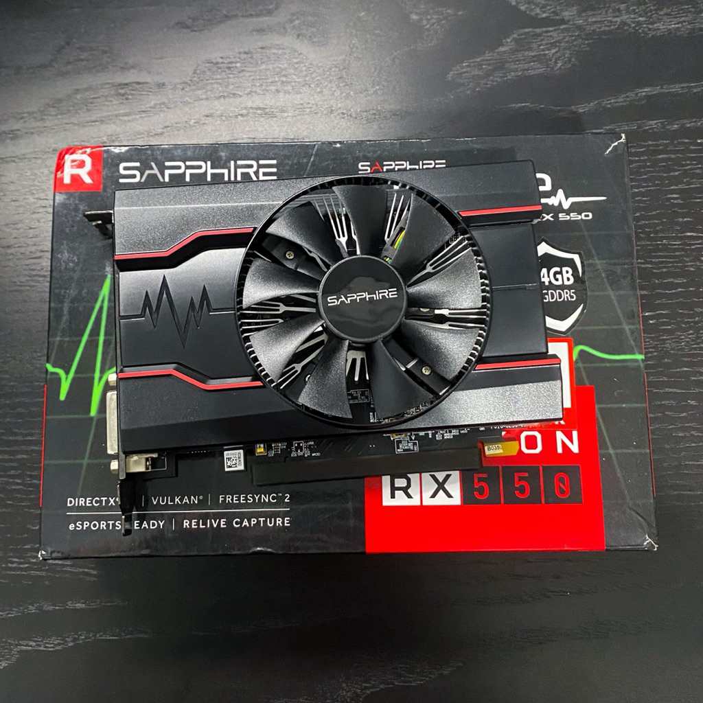 VGA RX550 4GB GDDR5 Non Pin Power Sapphire Pulse GPU AMD