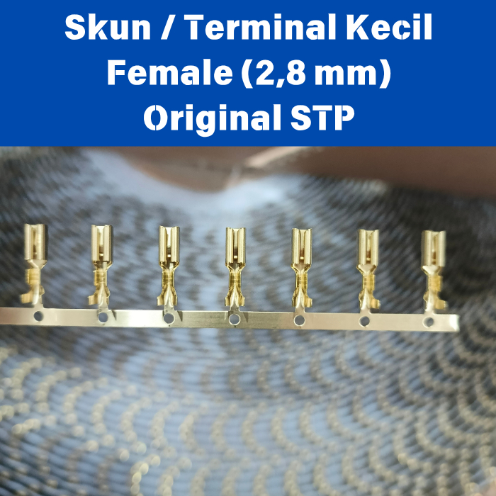Skun Terminal Female Kecil Ukuran 2,8 mm Konektor Kabel Kelistrikan