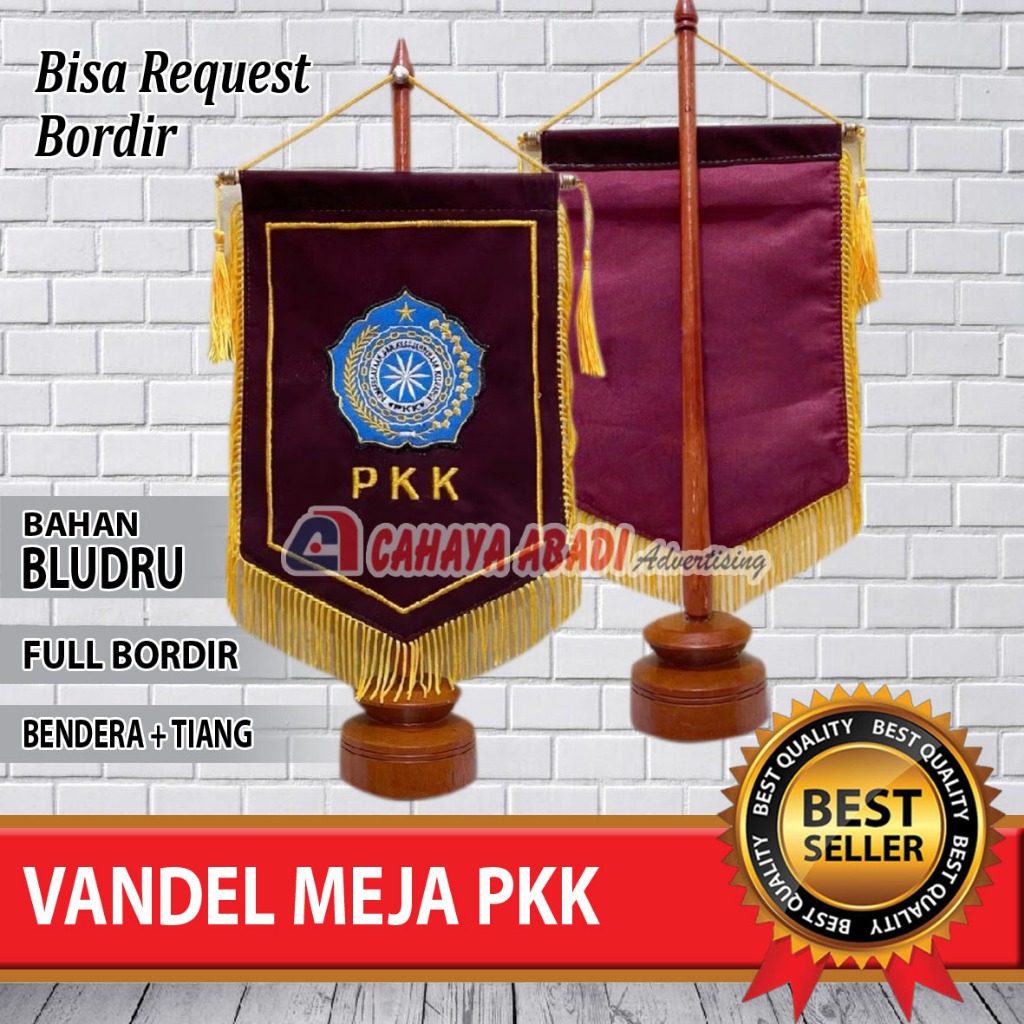 Bendera Vandel PKK Bordir Bendera Meja PKK Bordir