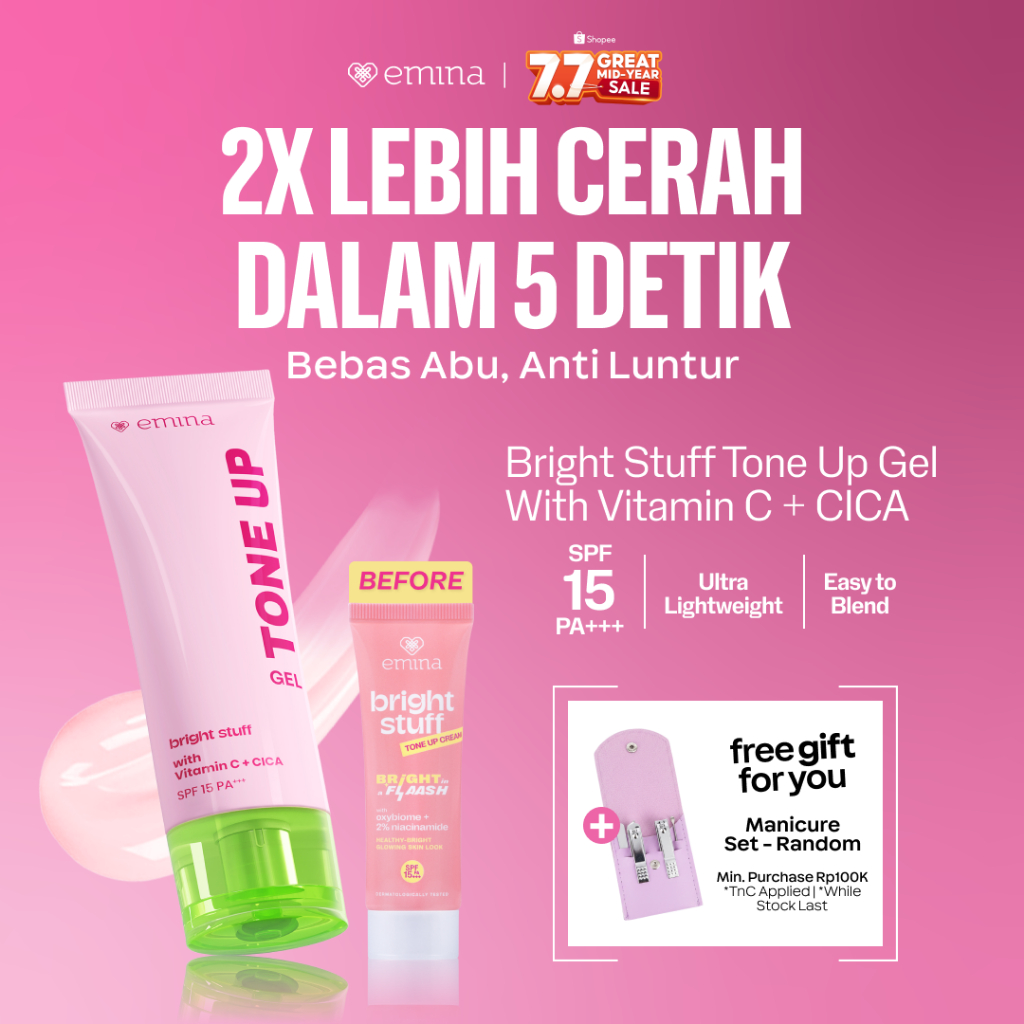 [NEW] EMINA Tone Up Cream Gel - 2x Instan Mencerahkan Kulit, Efek Tone Up Glowing Skin, UV Protectio
