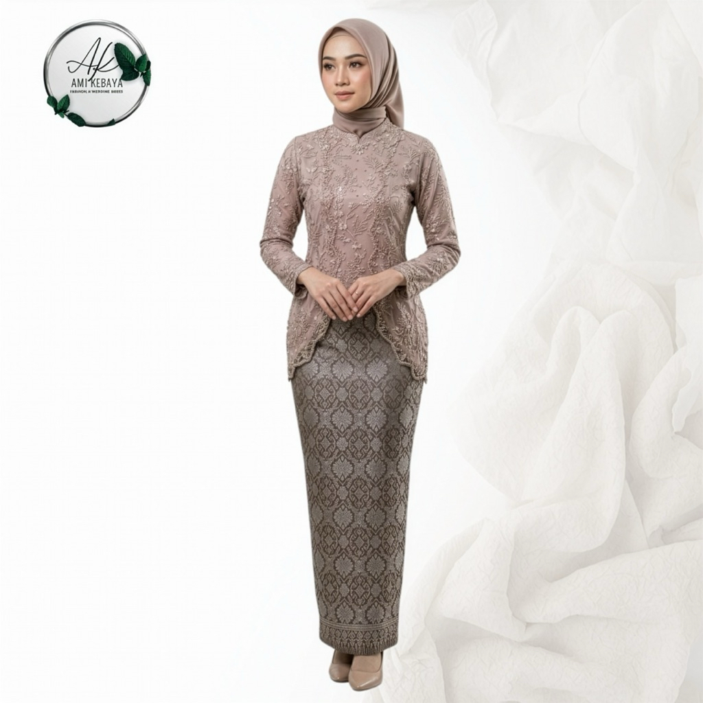 Setelan Kebaya Kayla Free Hijab | Kebaya Modern | Kebaya Terbaru | Kebaya Lamaran | Baju Kondangan |