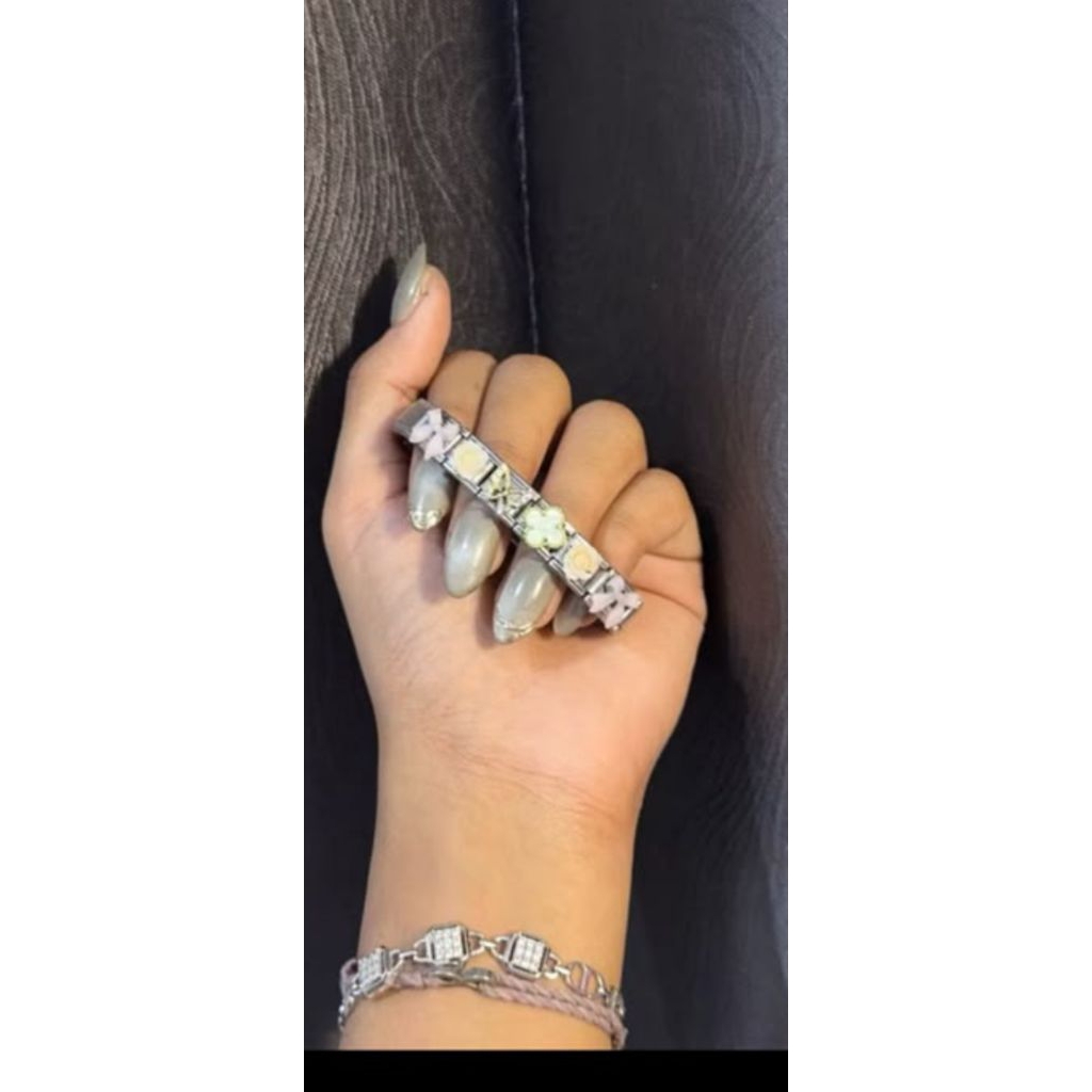 Gelang charm bracelet italy model butterfly rose