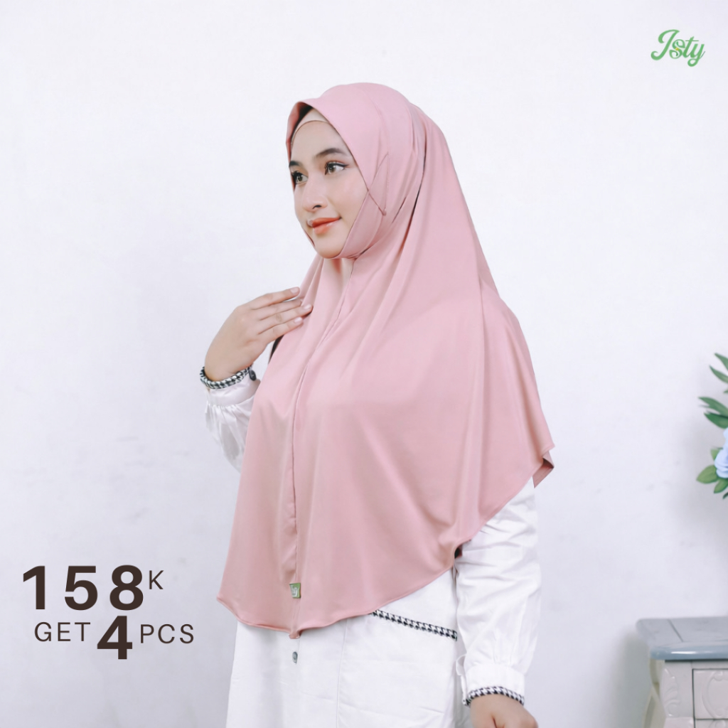 ISTY Hijab Official - 158K GET 4 Qinara (XL) Bergo Dagu Malaysia Jersey Premium/Bergo Dagu Malaysia 