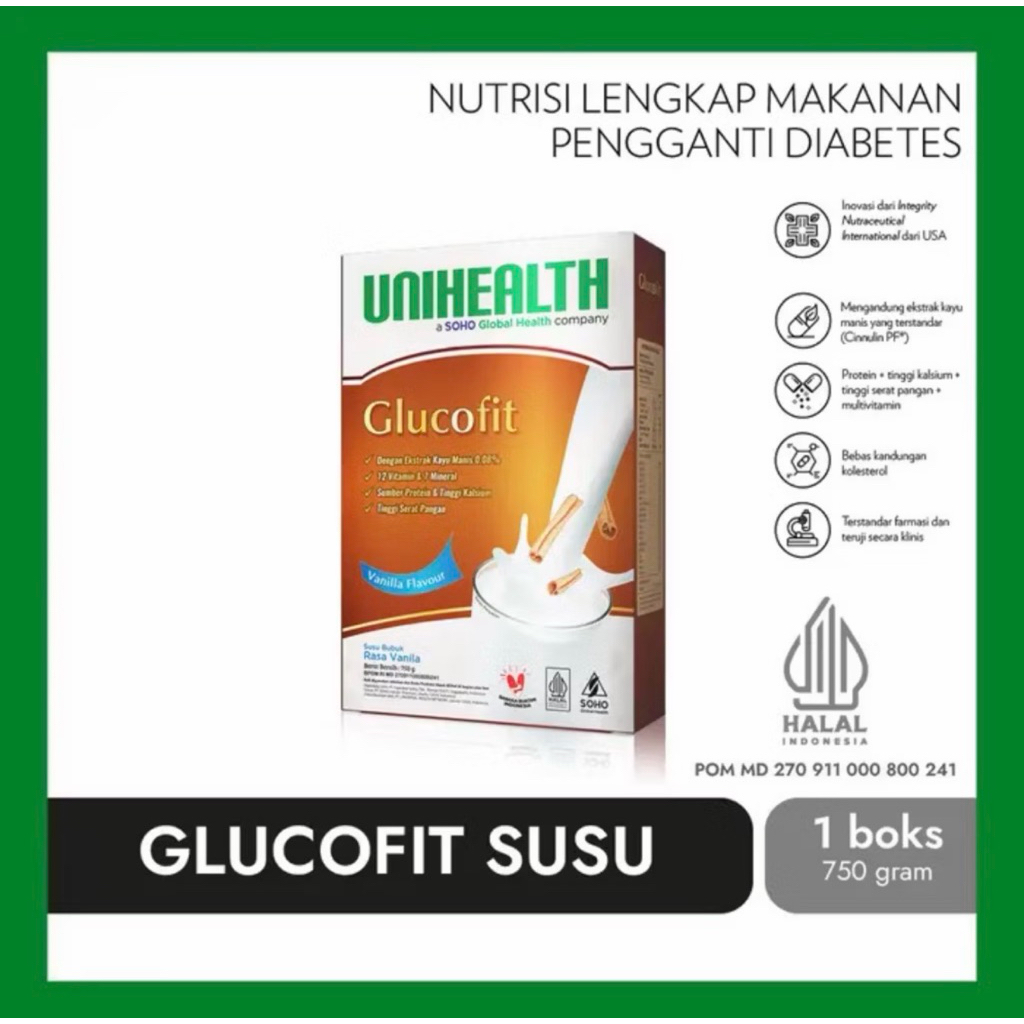 Glucofit Susu Diabetes Unihealth 750g