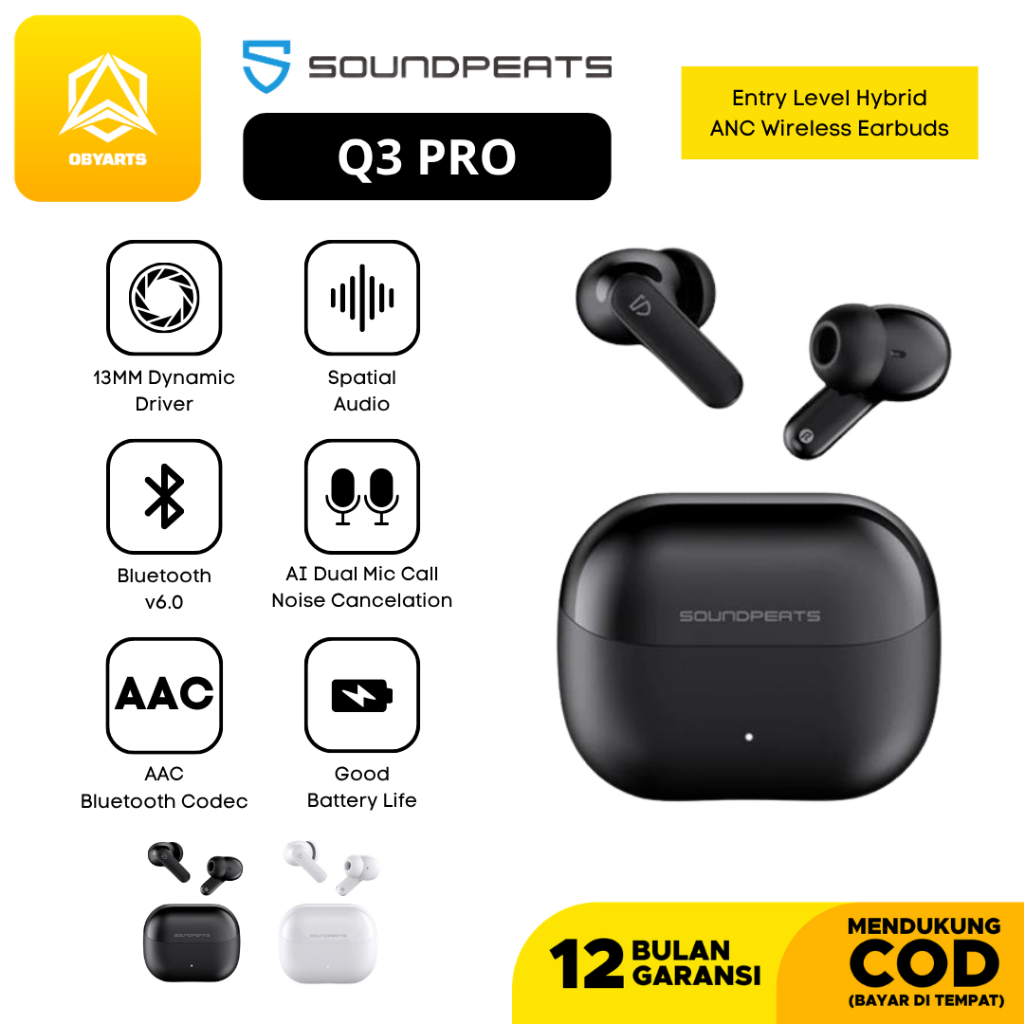 SoundPEATS Q3 Pro 13mm Dynamic Driver Bluetooth TWS True Wireless Stereo Earphone In-Ear