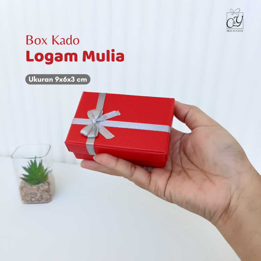 Hardbox Antam 9X6X3 cm + Busa - Gift Box Mini - Kotak Kado LM