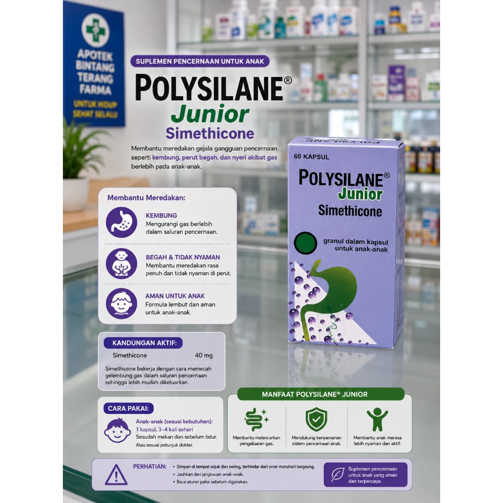 Polysilane Junior 60 Kapsul Untuk Anak-Anak