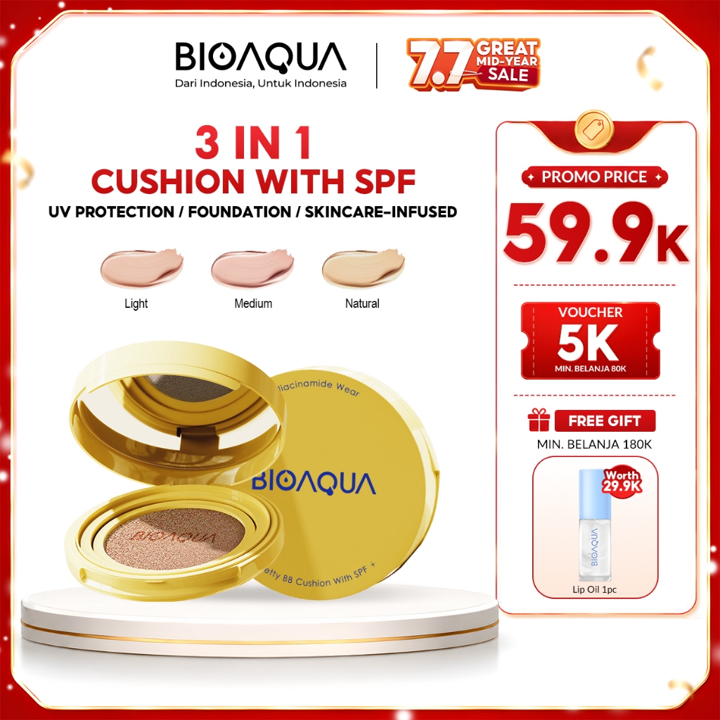 BIOAQUA Cushion Niacinamide Wear Pretty BB Cushion With SPF Oil-Control Waterproof Sweatproof Medium
