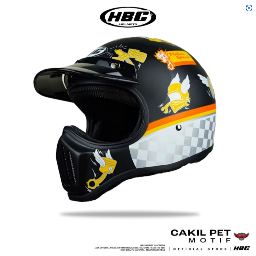 HBC HELM CAKIL PET PISTON | HELM CAKIL FULL FACE