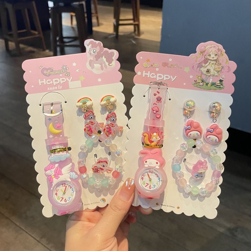 Jam Tangan Anak 1 Set (Jam tangan, Cincin, Anting Gelang) - Aksesoris Anak