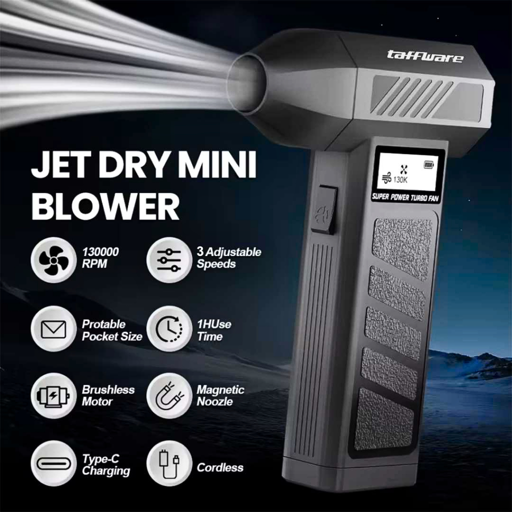 COD Taffware Blower Angin Kencang Mini Turbo Violent Air Blower Cordless Jet Portable 130000RPM P30