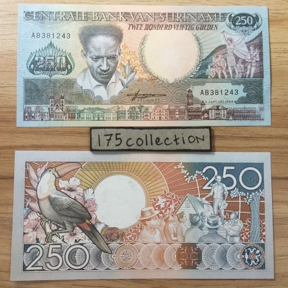 Uang asing Suriname 250 Gulden unc