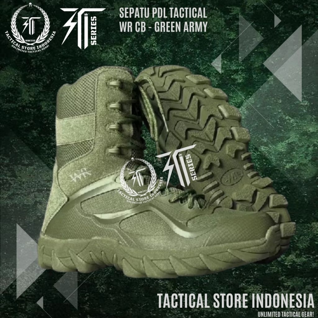 Tactical Store Indonesia ® Sepatu PDL WR CB HIJAU ARMY - Sepatu Tactical 8 Inch