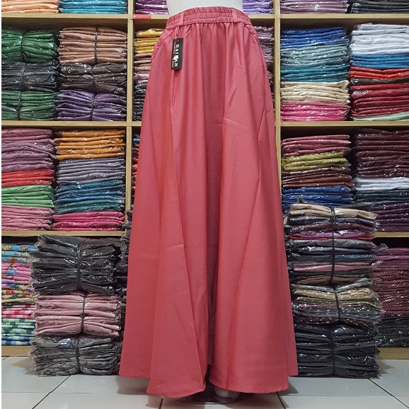 Rok Kerja Polos Muslimah Original AMUNZEN Panjang Full Karet (Produsen Rok Wolfis Balotelli) - COD