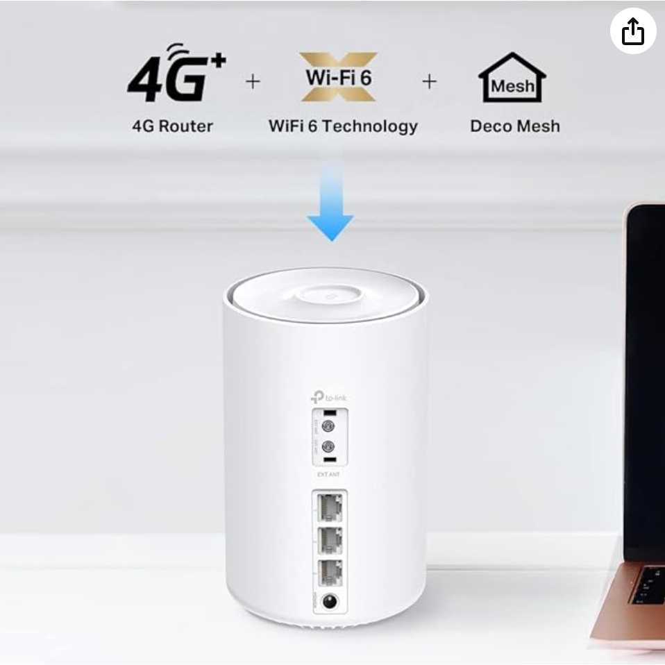 TP-Link Deco X50 4G WiFi 6 AX3000 4G+ Mesh Router Bekas - Dual Band, SIM Card, Gigabit, HomeShield