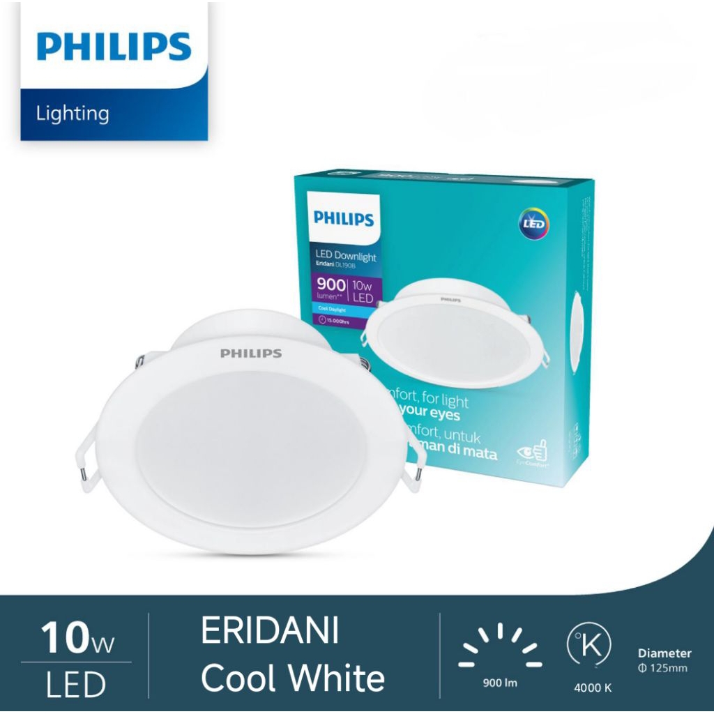 Philips Downlight LED Eridani bulat 10w 4000k