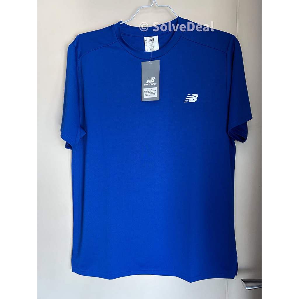 Kaos New Balance Sport Short Sleeve Mens T Shirt Blue Original Kaos Olahraga
