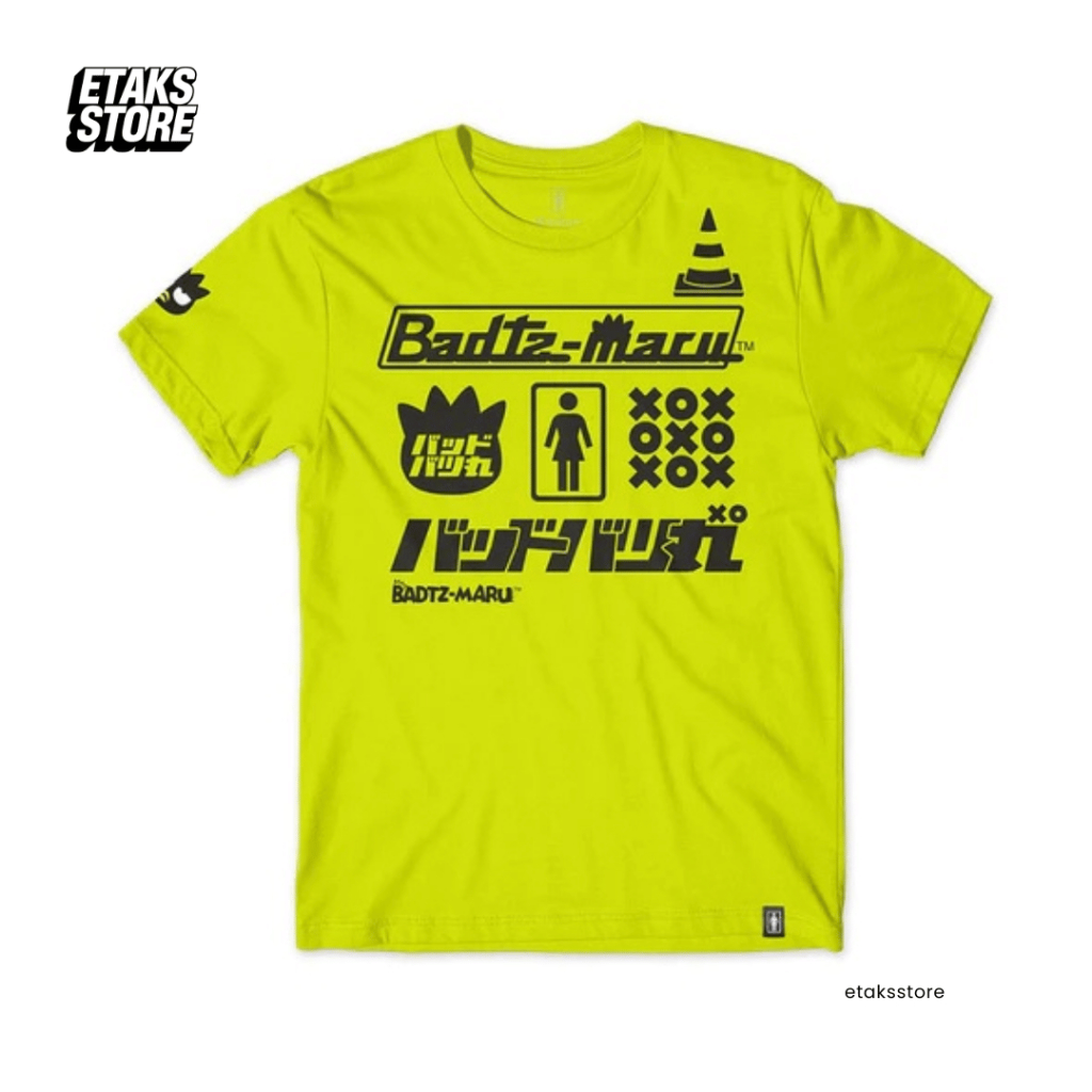 Kaos Girl Skateboards x Sanrio Badtz Safety Green Tee| Skateboard Tshirt | Import USA | Original Res