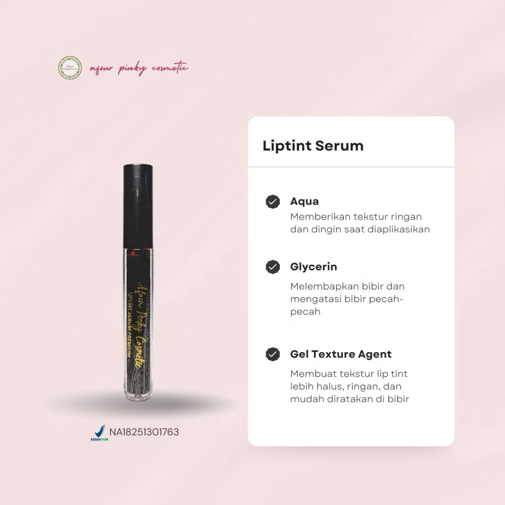 LIP TINT SERUM AFOUR PINKY COSMETIK | AFOURPINKY BEAUTY