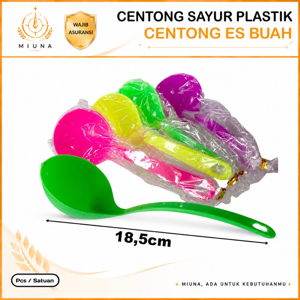 Centong Sayur Plastik / centong es buah / centong sup / souvenir pernikahan Peralatan dapur