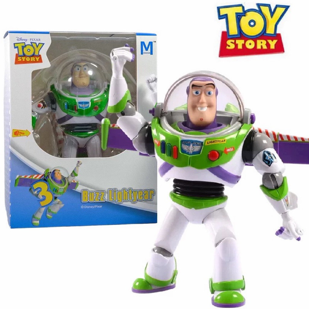 action figure buzz light year figurine with sound patung buzz boneka dengan suara sayap