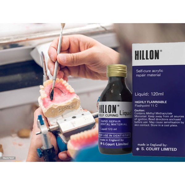 Liquid Hillon 120ml Self Cure Acrylic Rapid Repair Dental Material/Hilon Liquid Bahan Lem gigi