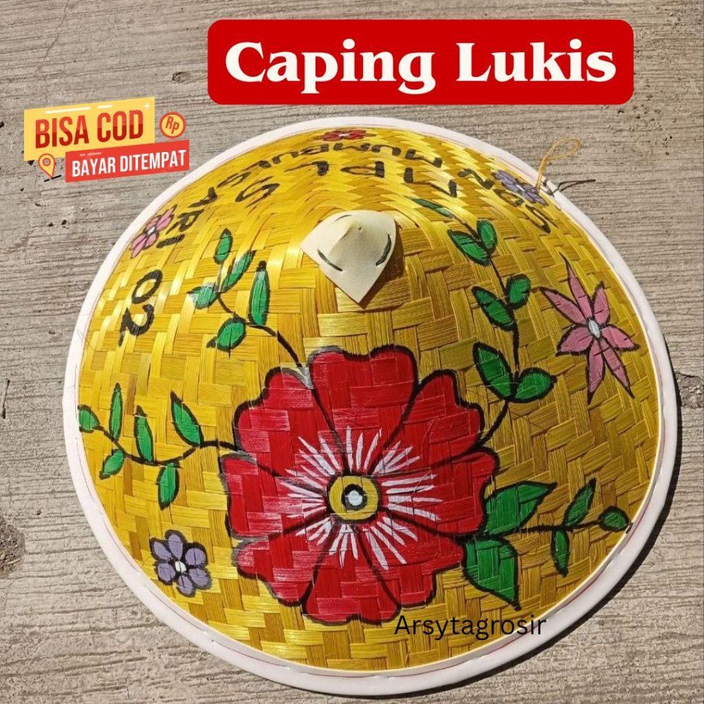 Caping lukis - topi caping hias karnaval =caping lukis custom MPLS