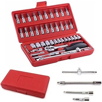 Kunci Sok 46 Pcs Set Lengkap dengan Baja Vanadium Tahan Karat
