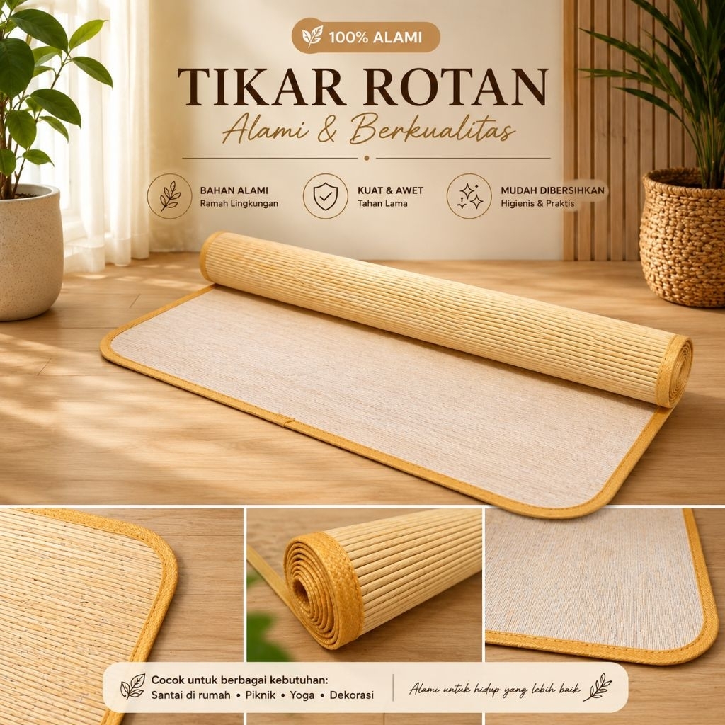 [200x300] Tikar Rotan Kalimantan Gulung
