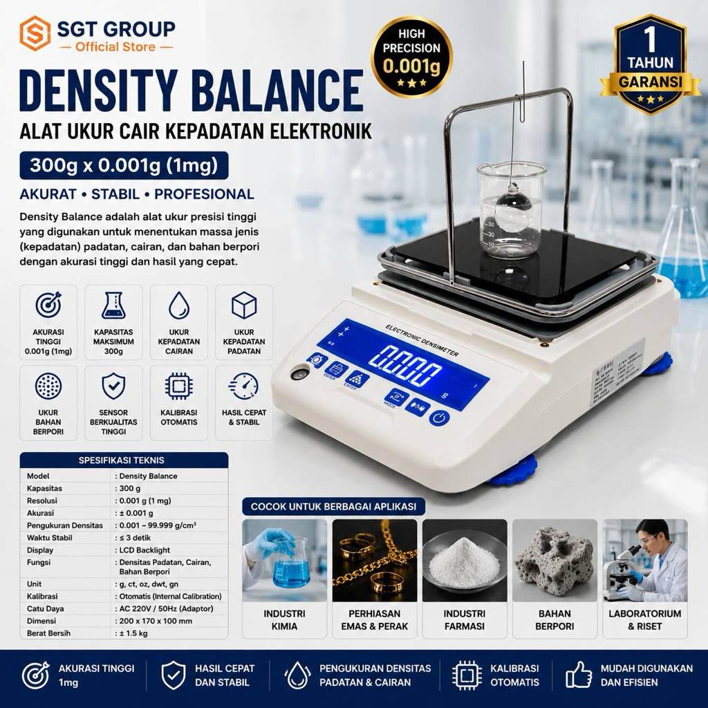 Density Balance 300g 0.001g Digital Density Meter Electronic Density Balance Liquid Solid Specific G