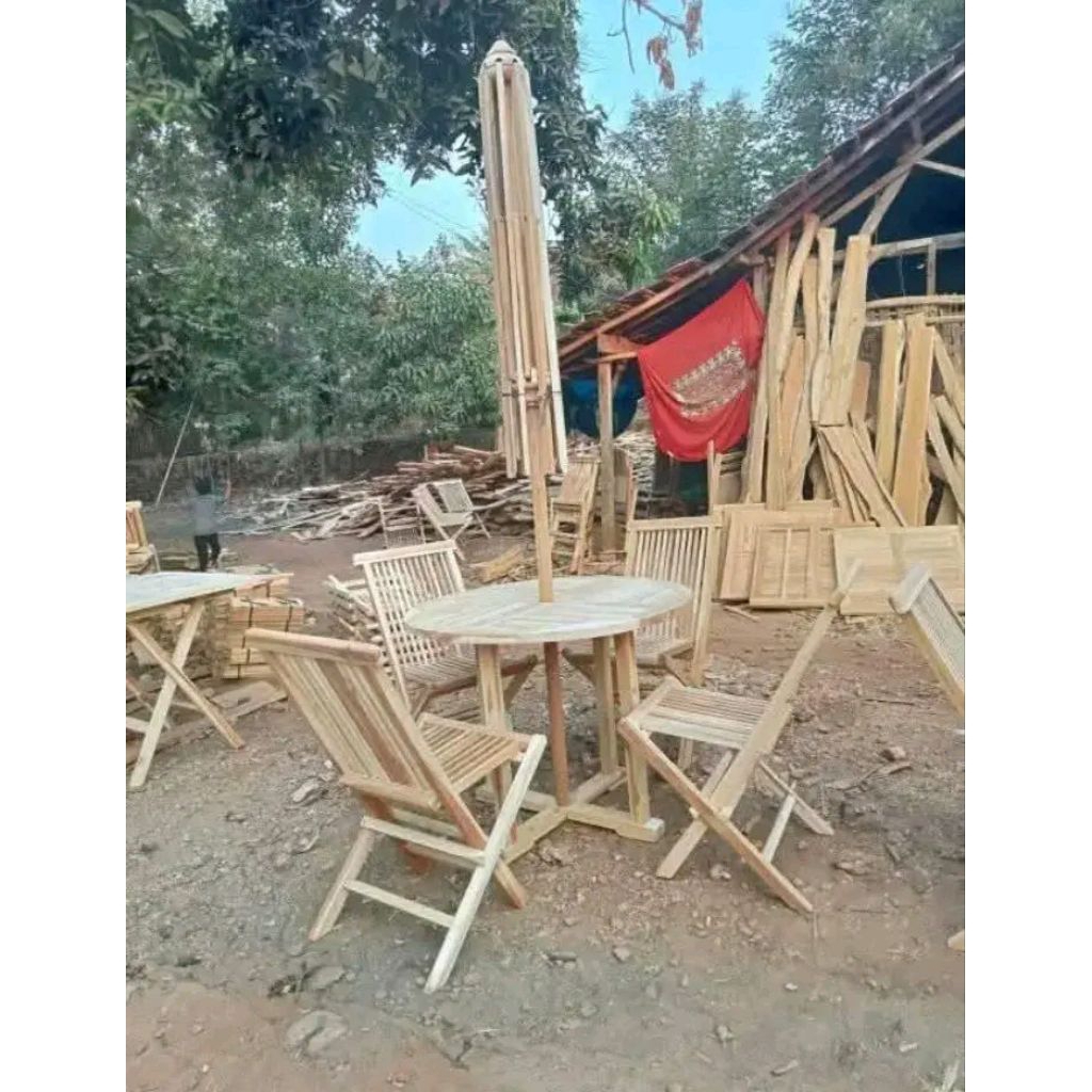 MEJA TAMAN/MEJA KURSI TAMAN/MEJA KURSI TAMAN OUTDOOR/MEJA KURSI KAYU JATI/MEJA JATI