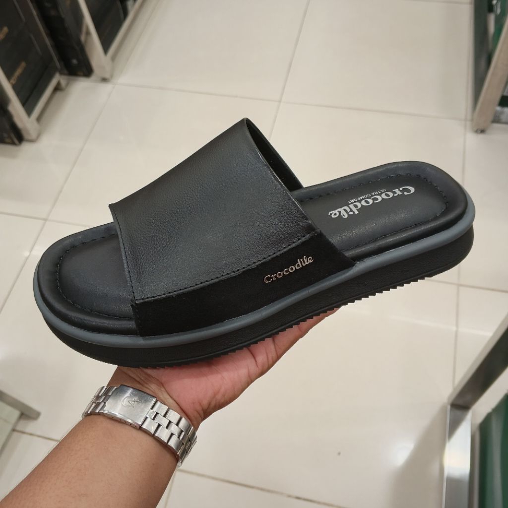 CROCODILE SANDAL KULIT SLIP ON PRIA ORIGINAL