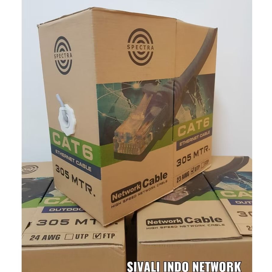 Spectra Kabel Lan UTP CAT6 Kabel Lan Indoor 305 Meter Kabel Internet Wifi