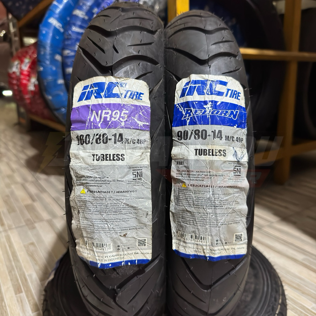 BAN IRC TUBELESS 90/80-14 100/80-14 REBORN NR87 & NR95 ORIGINAL IRC TUBELES VARIO 125/150 BEAT RING 