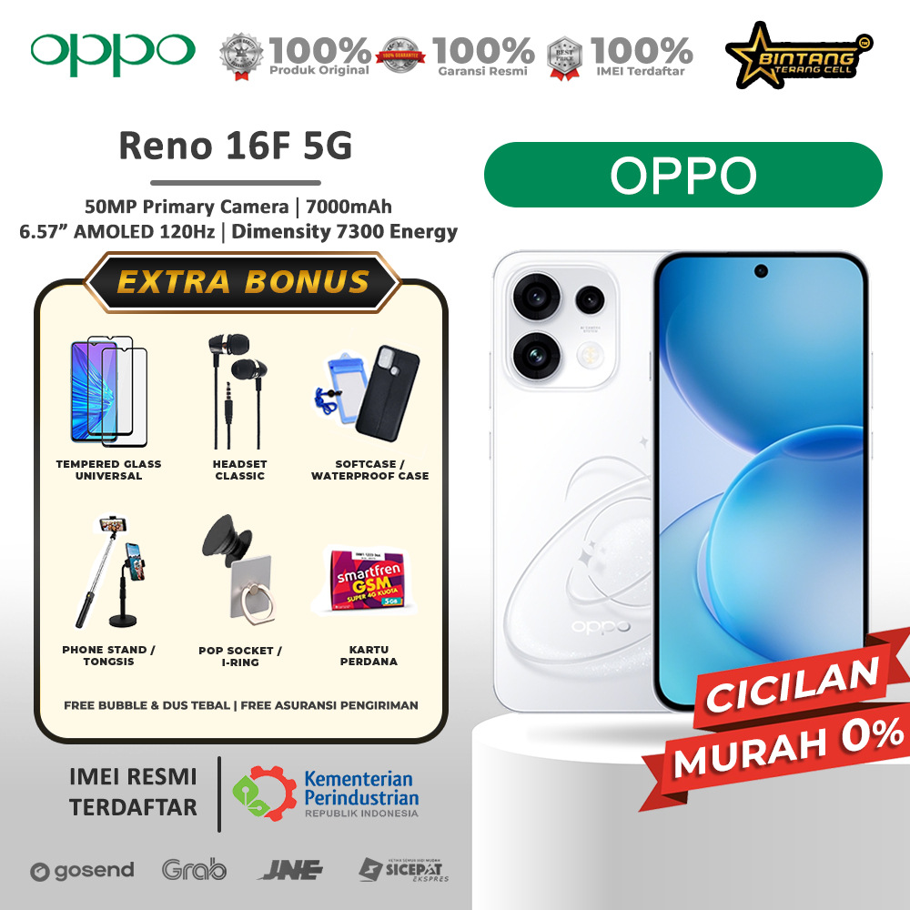 Oppo Reno 16F 5G Ram 8/128GB Ram 8/256GB Garansi Resmi