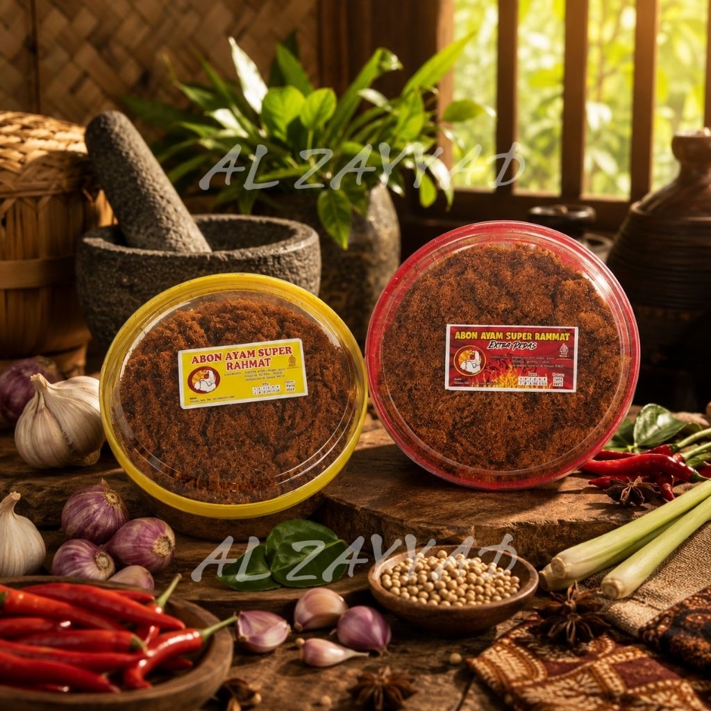 Abon Ayam super Rahmat 150gr original dan pedas stok baru enak empuk Abon ayam Karwati