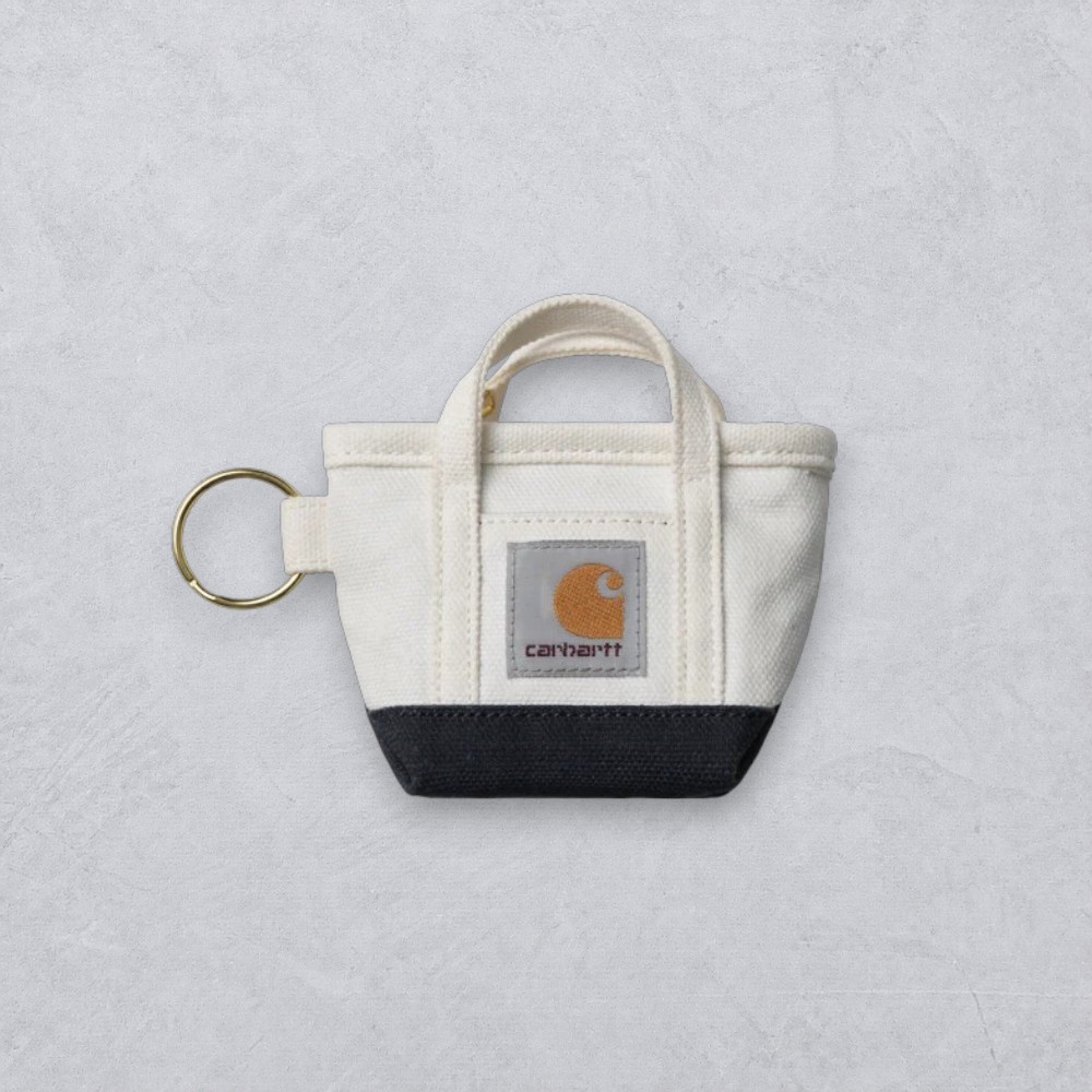 Carhartt WIP Mini Tote Bag Keychain Natural Blue