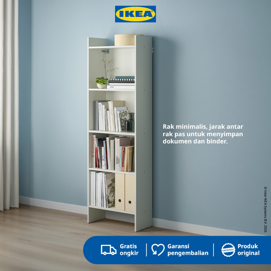IKEA BAGGEBO Rak Buku Putih 50x25x160 cm