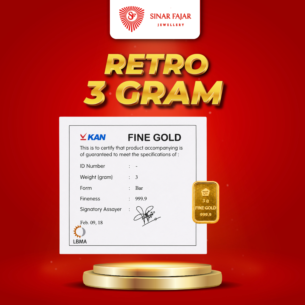 LOGAM MULIA ANTAM RETRO 3 GRAM KEMASAN LAMA KADAR 99.99%