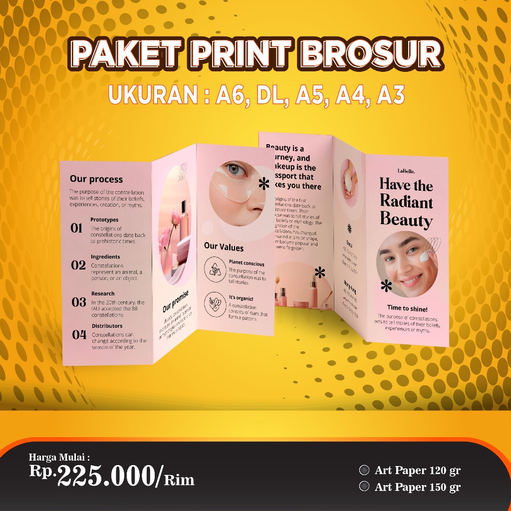 Paket Print Brosur 1 Rim/500 lbr Kertas Art Paper