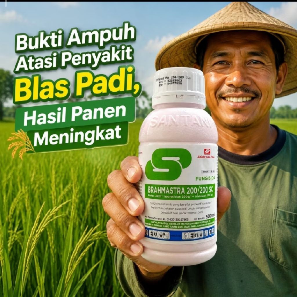 Fungisida BRAHMASTRA 200/200 SC Fungisida Sistemik Mengendalikan Blas Padi