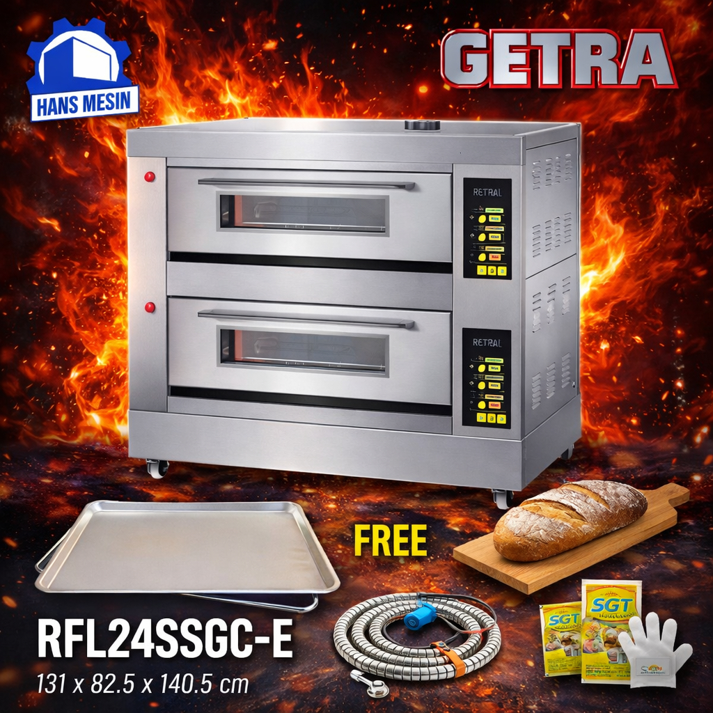 GETRA OVEN GAS 2 DECK 4 LOYANG / GAS BAKING OVEN (GETRA) RFL-24SSGCE