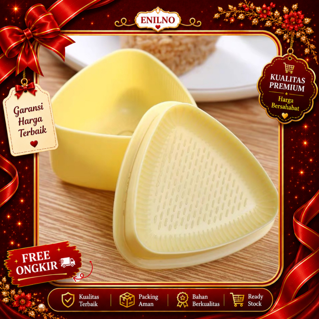 Wadah Bentuk Segitiga Onigiri Bento Rice Triangle Cetakan Nasi Mold Hias Bento Plastik Food Grade