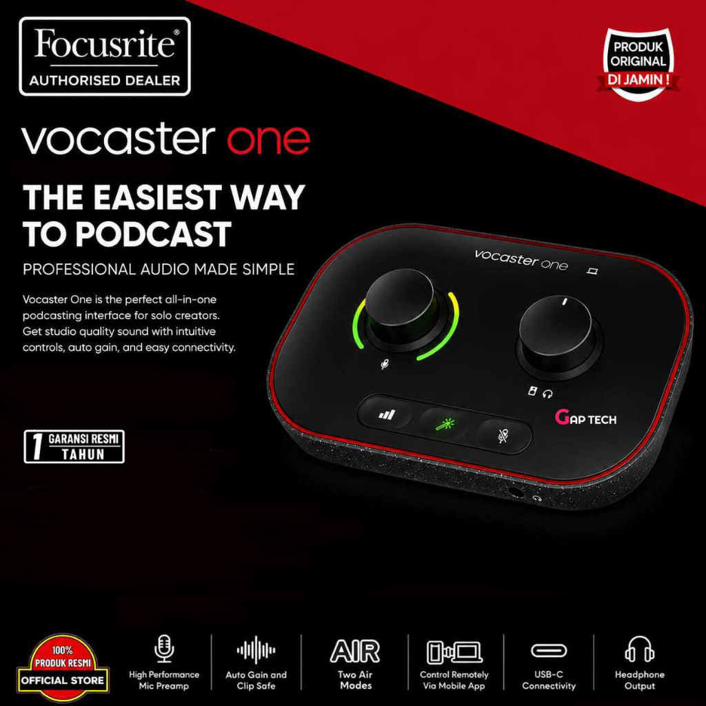 Focusrite Vocaster One Podcast Soundcard Interface Original