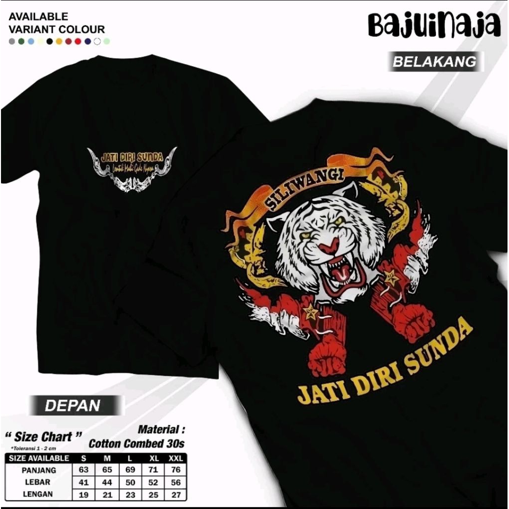 KAOS SILIWANGI JATI DIRI SUNDA MOTIF MACAN PUTIH