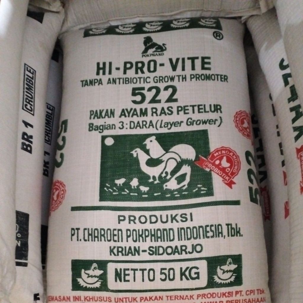 522 Hi-Pro-Vite Pakan Ayam Petelur 50Kg Grower Original Charoen Pokphand